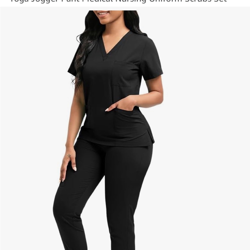 Black Women's Scrub Set